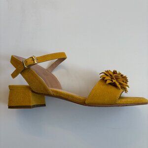 Brenda Zaro 1.5" heel mustard sandal